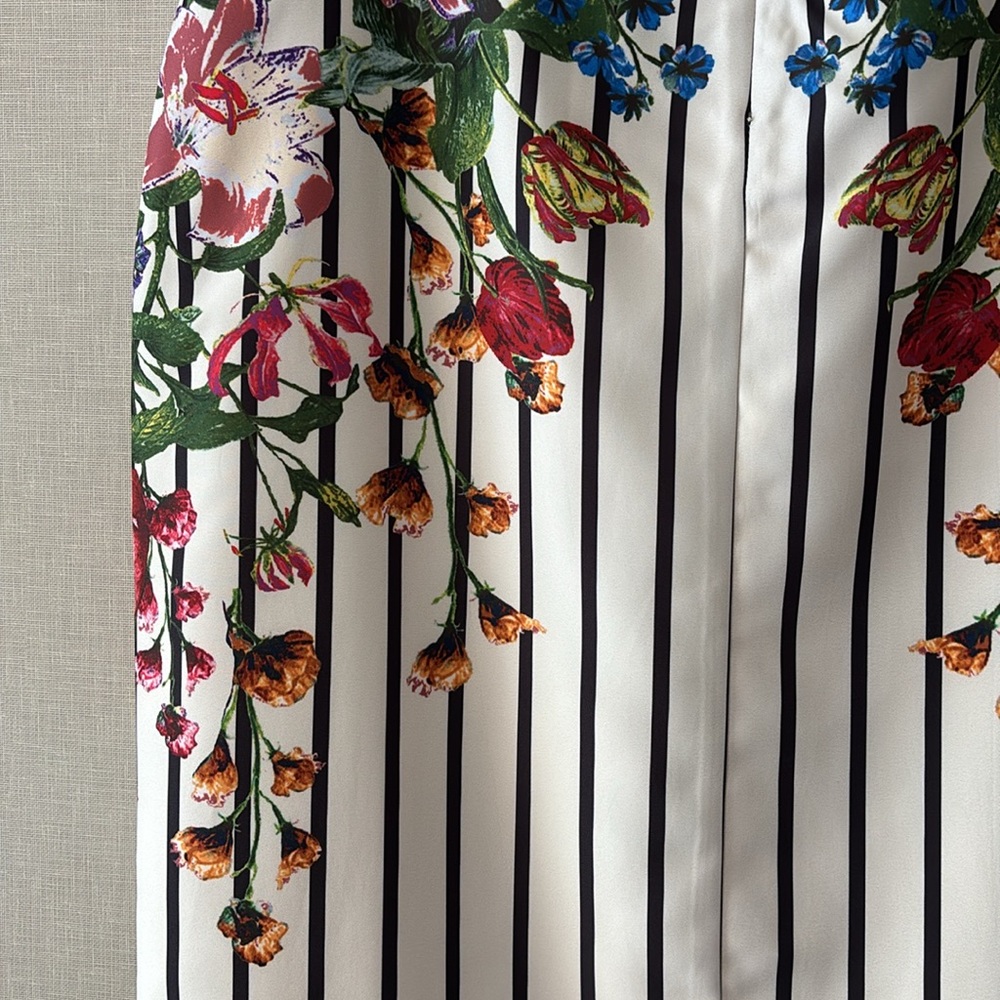Anthropologie Maeve size S  Multicolor Floral and black stripes Pencil Skirt - Picture 4 of 7